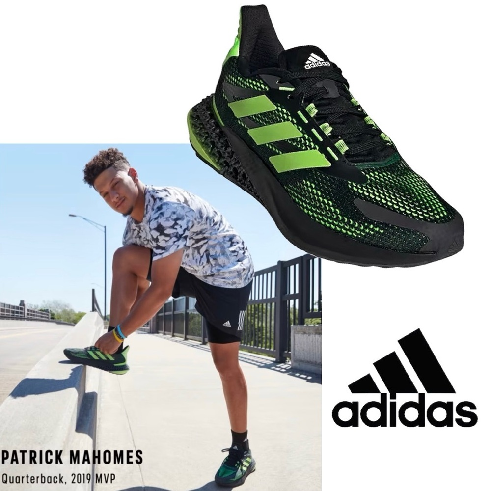 - Adidas Sz 8 Pulse Black Signal Green Carbon Running Shoes! EUC!